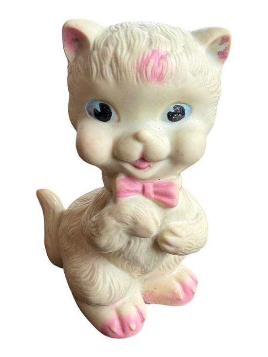 Ledraplastic Other - VTG 1960s Ledraplastic Italy Elephant Mark Kitten Cat Squeak Toy